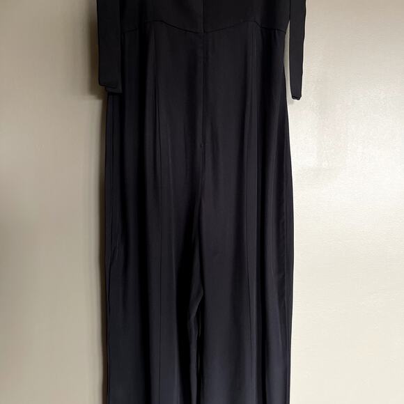 NWT STAUD Rosa Jumpsuit Black Crepe Size 2 Straight Leg Lightweight Off Shoulder - Picture 13 of 16